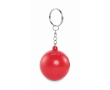 Sleutelhanger met antistressbal in verschillende kleuren kleur rood