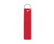 Rechthoekige sleutelhanger van polyester stof in verschillende kleuren kleur rood