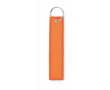 Rechthoekige sleutelhanger van polyester stof in verschillende kleuren kleur neon oranje