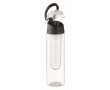 Waterfles met uitneembare infuser in het midden en draaggreep kleur zwart
