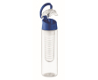 Waterfles met uitneembare infuser in het midden en draaggreep kleur koningsblauw