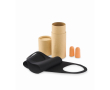 Cilindrische reisetui met slaapmasker en oordopjes kleur beige