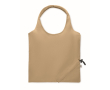 Compacte en opvouwbare boodschappentas van gerecycled katoen 140 g/m² kleur khaki