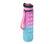RPET-fles met tuit en waterconsumptie-indicator 1L kleur roze