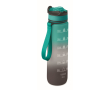 RPET-fles met tuit en waterconsumptie-indicator 1L kleur aquamarijn