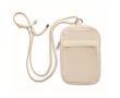 Schoudertas van gerecycled katoen met verstelbaar koord kleur beige