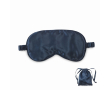 Zacht slaapmasker van polyester met bijpassend afsluitbaar zakje kleur blauw