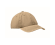 Baseballpet in gewassen katoenstijl met klittenbandsluiting 265 g/m² kleur khaki