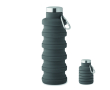 Opvouwbare siliconen fles met karabijnhaak 500ml kleur donkergrijs
