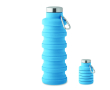 Opvouwbare siliconen fles met karabijnhaak 500ml kleur lichtblauw