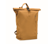 Rugzak met roll-top sluiting van gerecycled katoen met rits vooraan kleur mosterd
