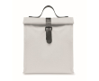 Roll-top koeltas van polyester met handvat en lederen sluiting kleur wit