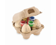 Set van 4 houten paaseieren om te schilderen met aquarellen kleur hout