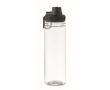 Transparante RPET-fles met deksel en draaggreep 750 ml kleur zwart