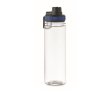 Transparante RPET-fles met deksel en draaggreep 750 ml kleur blauw