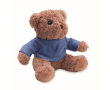 Pluche beertje met gekleurd T-shirt kleur blauw