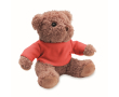 Pluche beertje met gekleurd T-shirt kleur rood