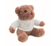 Pluche beertje met gekleurd T-shirt kleur wit