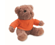 Pluche beertje met gekleurd T-shirt kleur oranje