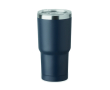 RVS glas met deksel en schuifgat 500ml kleur marineblauw