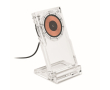 Transparante telefoonhouder met draadloze oplader 15W kleur doorzichtig