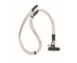 Mobiel lanyard met laad- en datakabel kleur wit
