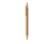 Balpen met bamboe mechanisme en tarwegras, blauwe inkt kleur beige