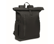 Roll-top rugzak voor laptop met trolleyriem 15'' kleur zwart