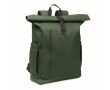 Roll-top rugzak voor laptop met trolleyriem 15'' kleur donkergroen