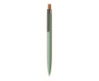Gerecycled aluminium balpen met bamboeknop, blauwe inkt kleur mintgroen