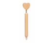 Bamboe balpen met hartdetail en blauwe inkt kleur hout