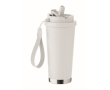 Gerecycled RVS glas met deksel en rietje 2-in-1 500ml kleur wit
