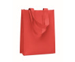 Klein RPET-tasje in diverse kleuren met bodemplooi 80 g/m² kleur rood