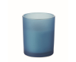 Kaars met vanillegeur van plantaardige was en houten lont kleur blauw