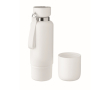 Isothermische fles met handvat en beker aan de onderkant 500 ml kleur wit