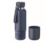Isothermische fles met handvat en beker aan de onderkant 500 ml kleur marineblauw