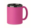 Keramische mok met soft-touch coating in kleuren 300 ml kleur fuchsia