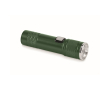 Uitschuifbare zaklamp van gerecycled aluminium, 3 lichtstanden en zoom kleur donkergroen