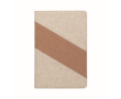 Notitieboek met kurk- en katoendetails en draadloze oplader A5 kleur beige