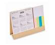 Bureaukalender met plaknotities en notitieblok kleur beige