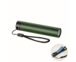 Oplaadbare zaklamp van gerecycled aluminium van 110 lumen kleur donkergroen