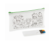 Kinderetui van non-woven om in te kleuren met 4 potloden kleur limoen groen
