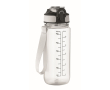 RPET anti-lek fles met rietje en klapdeksel 700 ml kleur doorzichtig