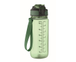 RPET anti-lek fles met rietje en klapdeksel 700 ml kleur doorzichtig groen