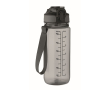 RPET anti-lek fles met rietje en klapdeksel 700 ml kleur doorzichtig grijs