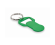 Aluminium gerecyclede sleutelhanger-flesopener met winkelwagenmunt kleur groen