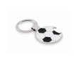 Sleutelhanger-flesopener van zinklegering in de vorm van een voetbal kleur wit/zwart