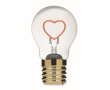Decoratieve ledlamp met hartvormig filament en batterijen kleur neon fuchsia