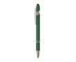 Gerecyclede aluminium pen met rubberen afwerking blauwe inkt kleur groen