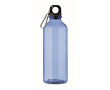 Transparant doorschijnende RPET-fles met dop en karabijnhaak 500 ml kleur doorzichtig blauw